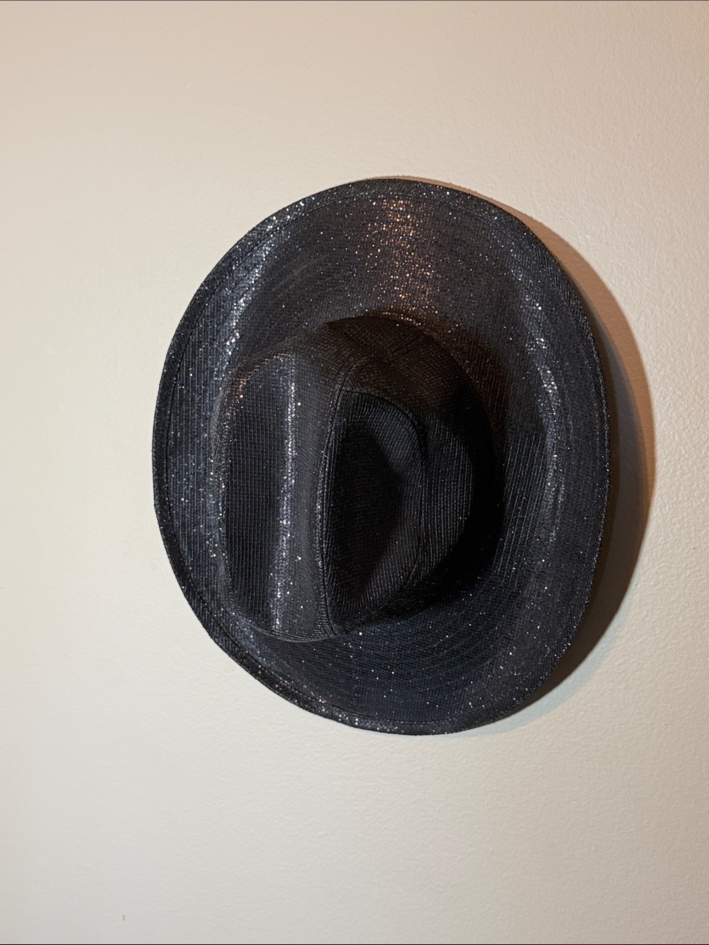 Urban Outfitters Black Glitter Fedora Hat